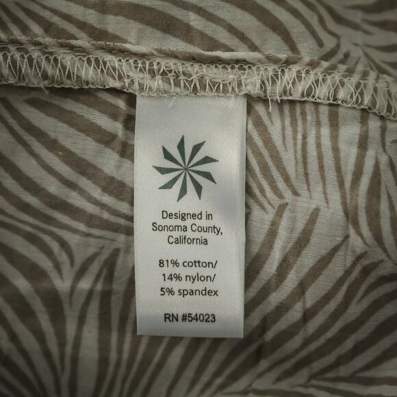 Athleta Size Large L Tan Kimssa Print Tie Neck Long Sleeve Swim Tunic Cover Up - Picture 5 of 7